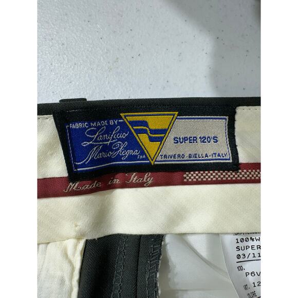 Lanificio Mario Zegna 54 (37x35) Gray Viscose High Rise Pleated Unhemmed Italy - Picture 4 of 9